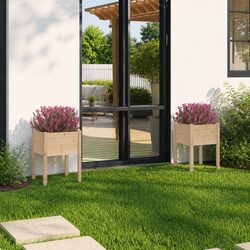 Wooden Garden Planters - 2pcs Raised Bed for Outdoor Use