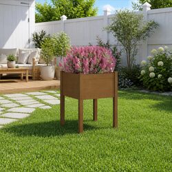 Wooden Outdoor Flower Box Raised Bed for Gardens 50x50x70cm