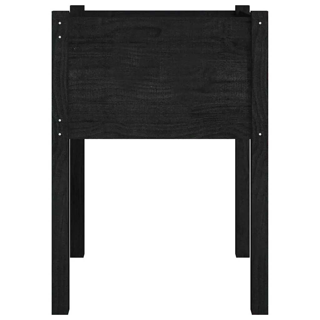 Solid Pinewood Black Garden Planter Box for Outdoor Use