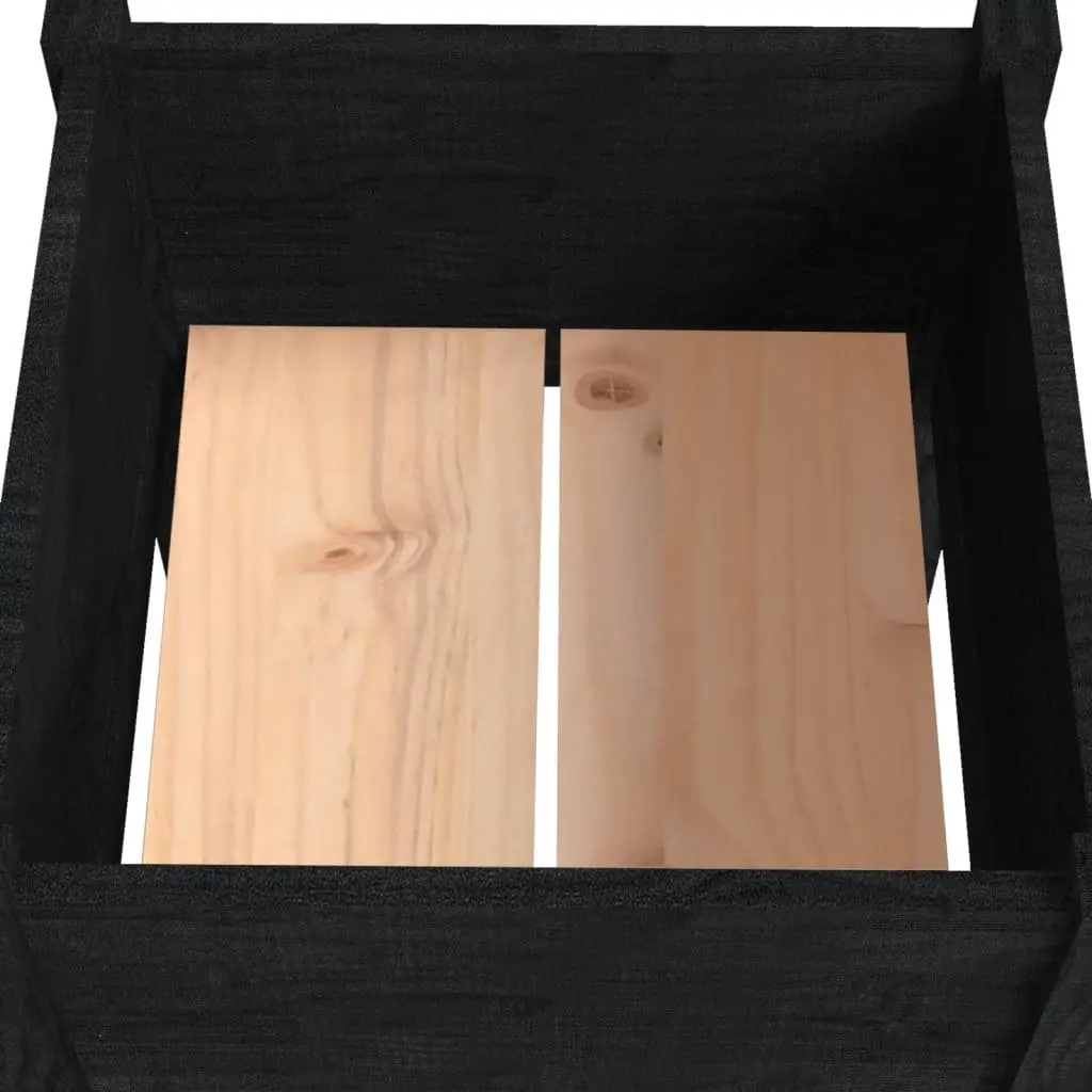 Solid Pinewood Black Garden Planter Box for Outdoor Use