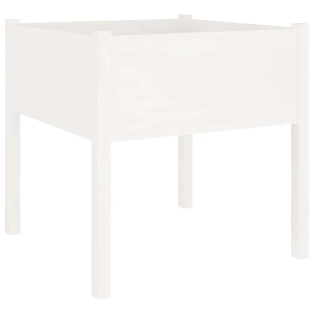 Solid Wood White Garden Planter Box 70x70x70cm