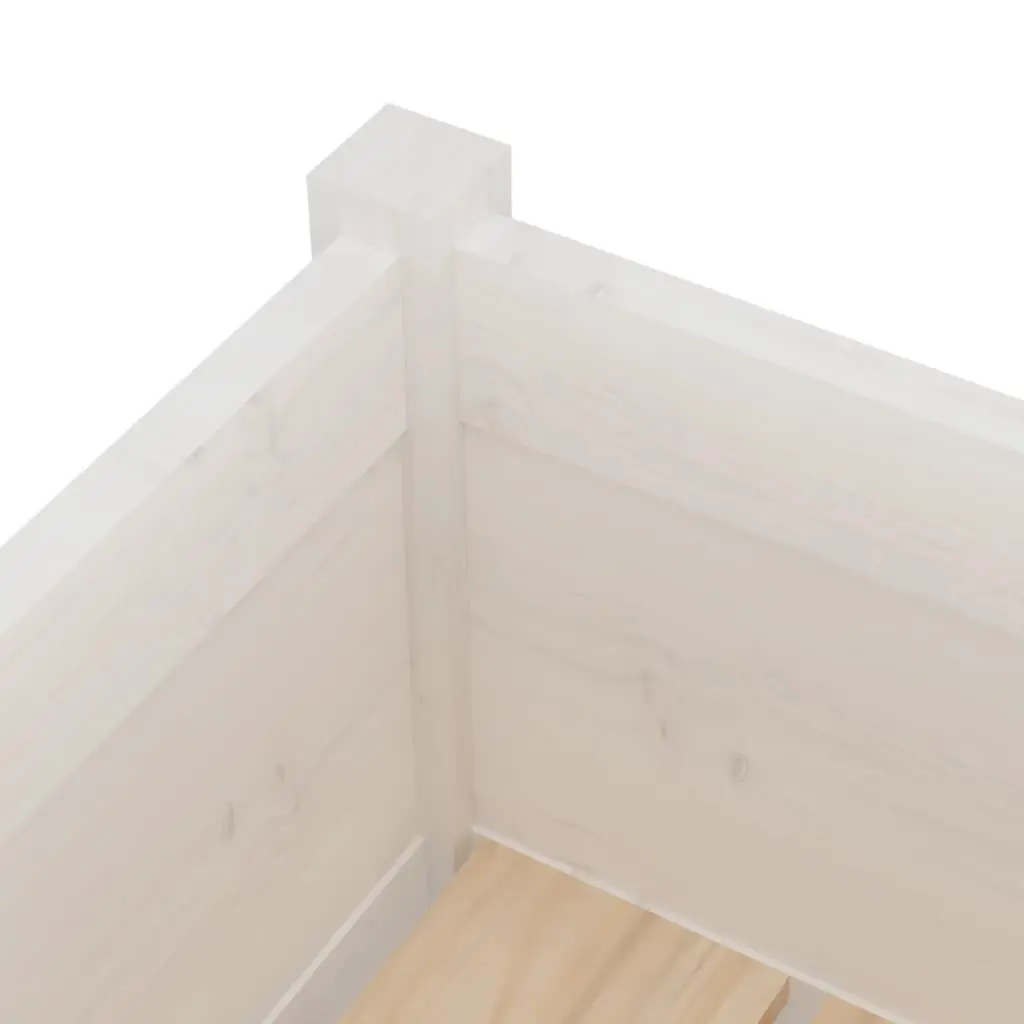 Solid Wood White Garden Planter Box 70x70x70cm