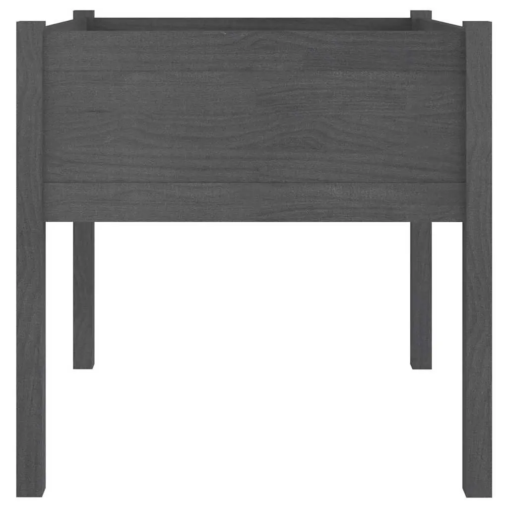 Grey Garden Planter Box 70x70x70 cm Solid Wood