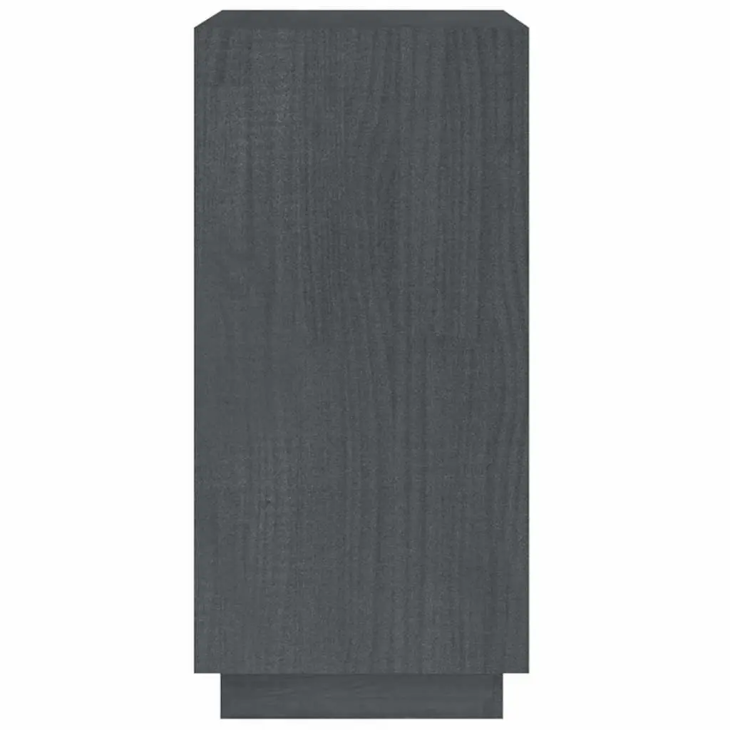Solid Pinewood Grey Book Cabinet with Open Shelving