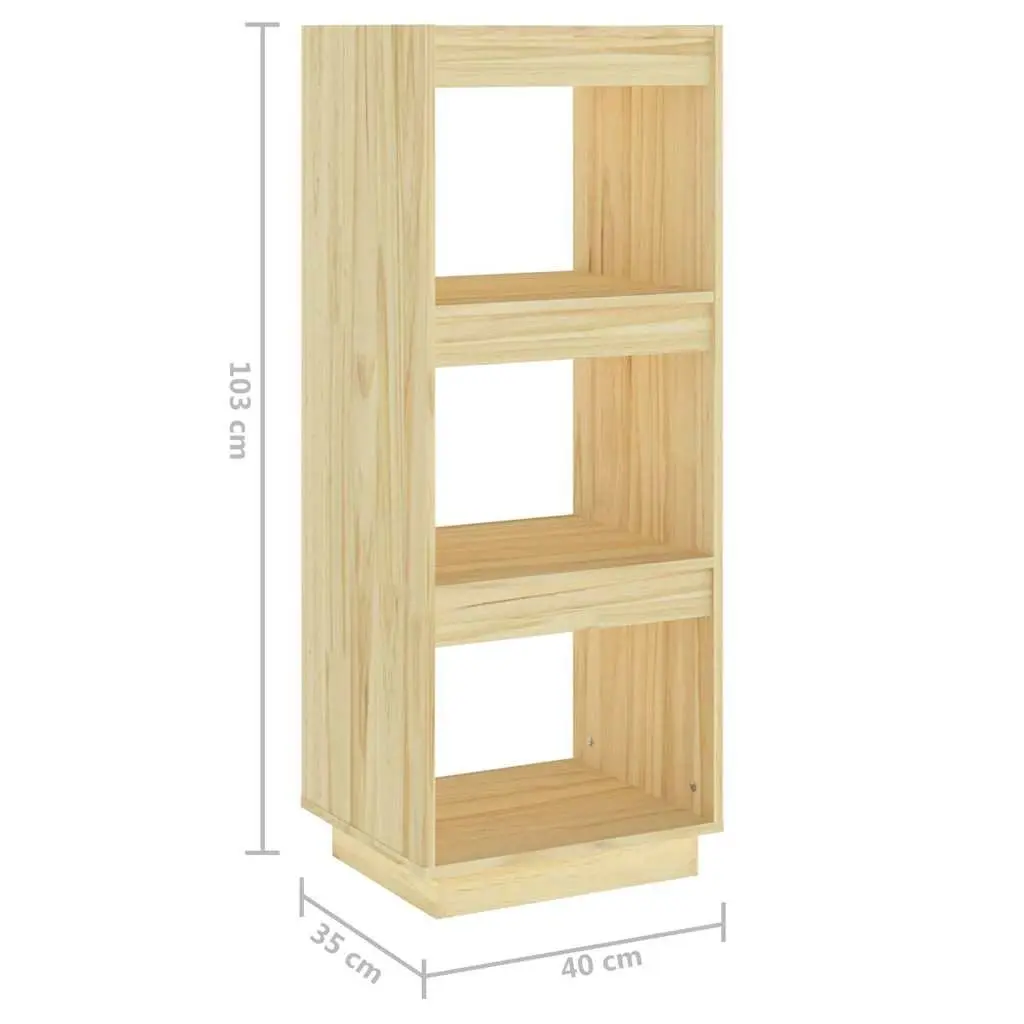Solid Pinewood Book Cabinet with 3 Compartments