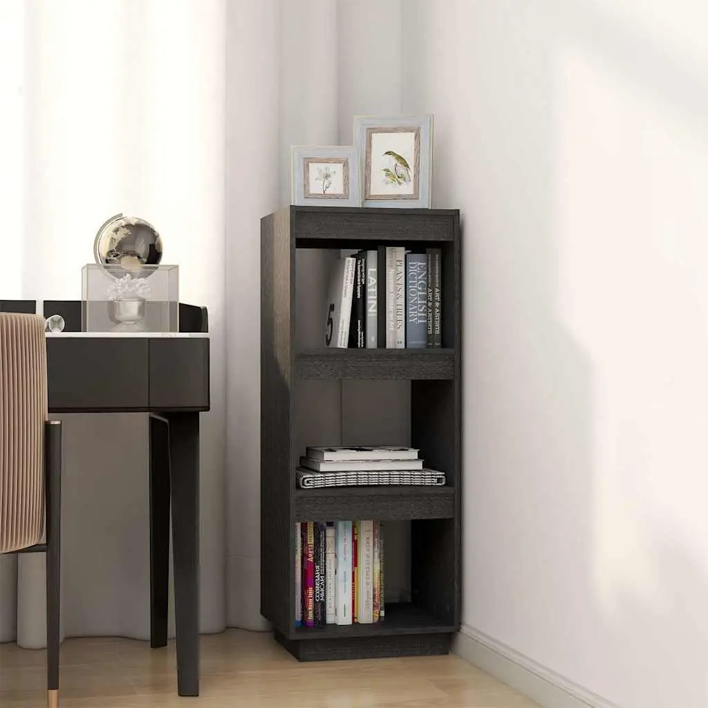 Grey Solid Pinewood Book Cabinet Room Divider