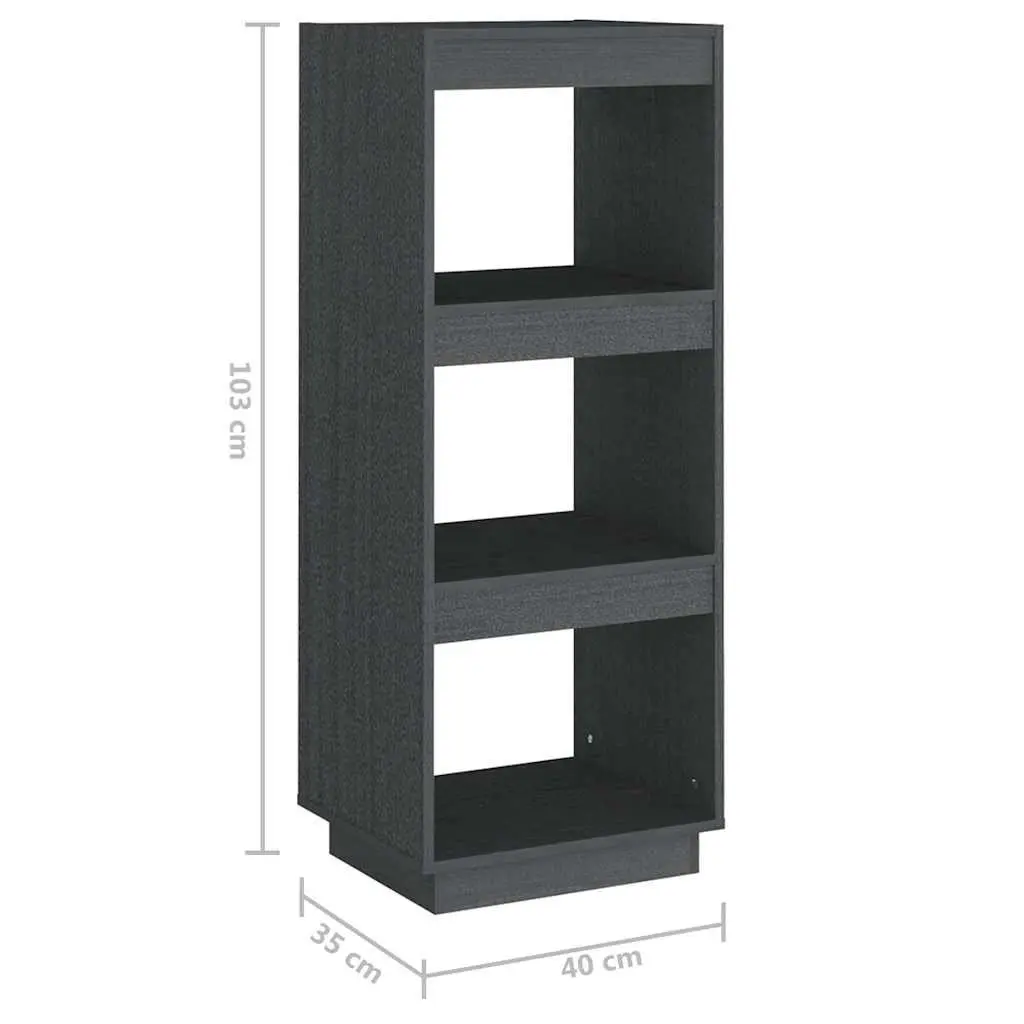 Grey Solid Pinewood Book Cabinet Room Divider