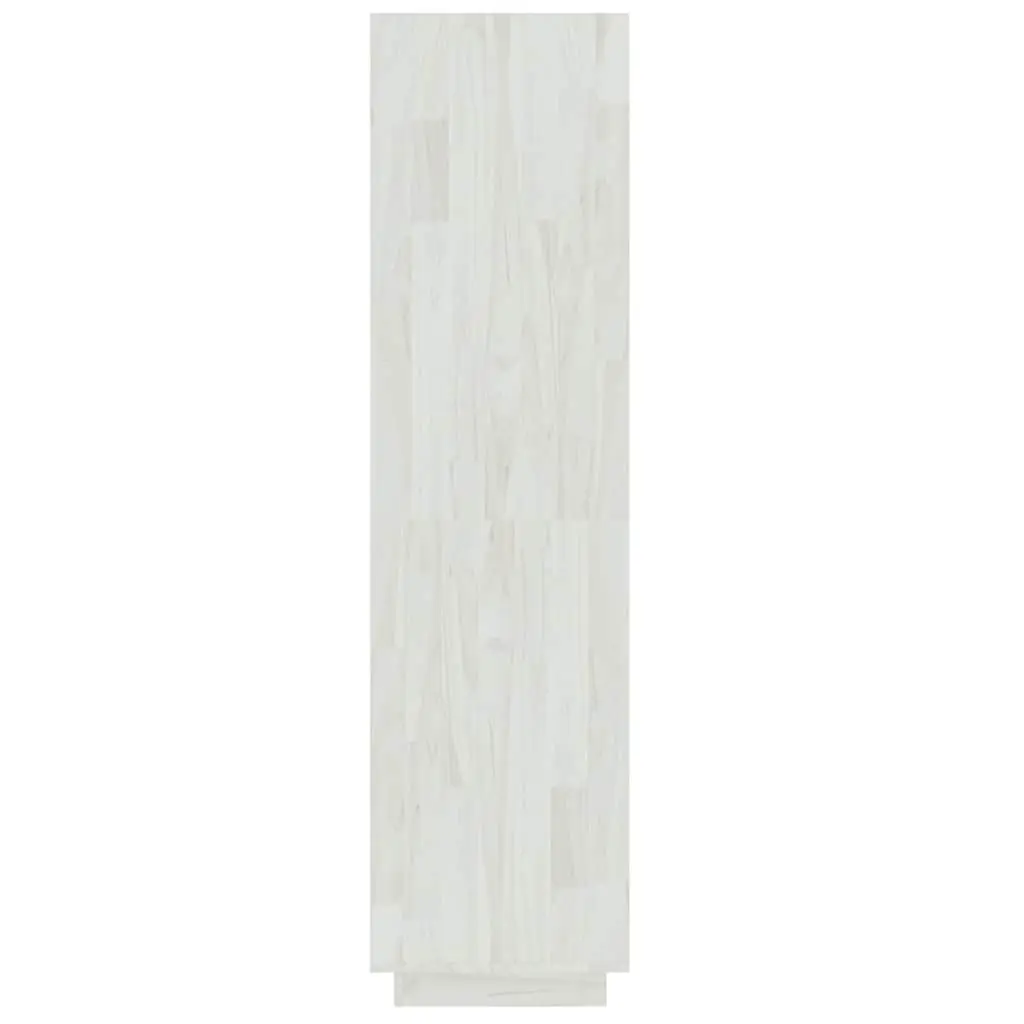 White Solid Pinewood Book Cabinet Room Divider 40x35x135 cm