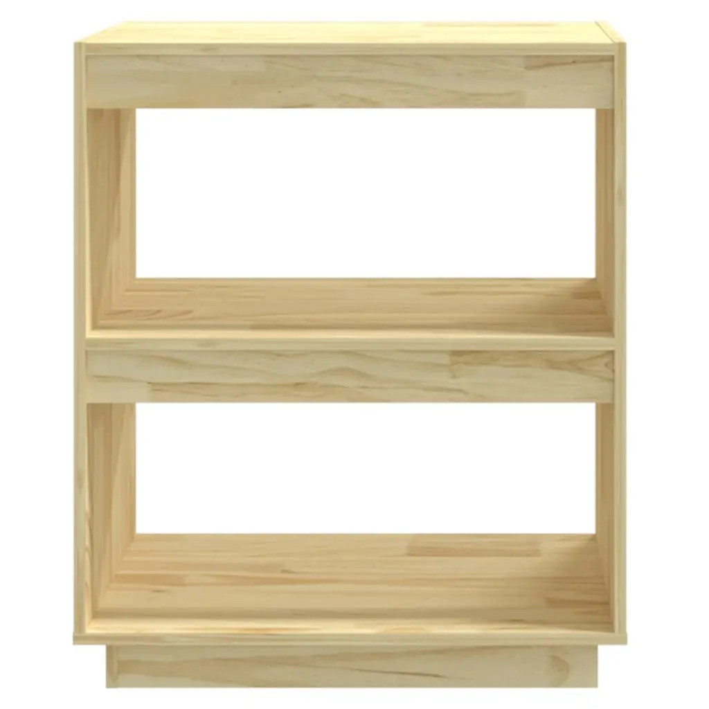 Wooden Book Cabinet Storage Shelf Organizer Stand Display Solid Pinewood 60x35x71cm Brown