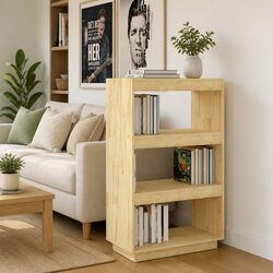 Sturdy Brown Wooden Book Cabinet and Room Divider
