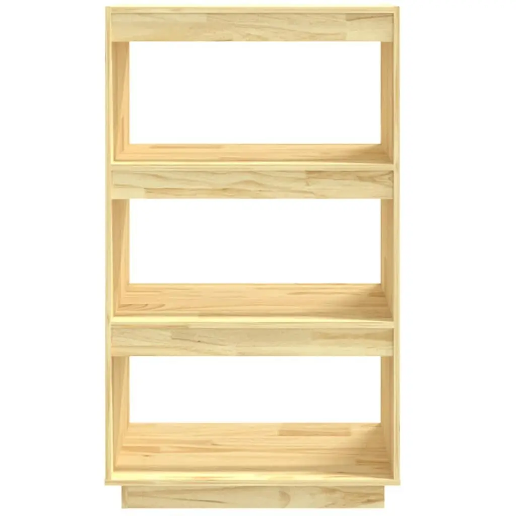 Wooden Book Cabinet Room Divider Storage Organizer Solid Pinewood Brown 60W x 35D x 103H cm