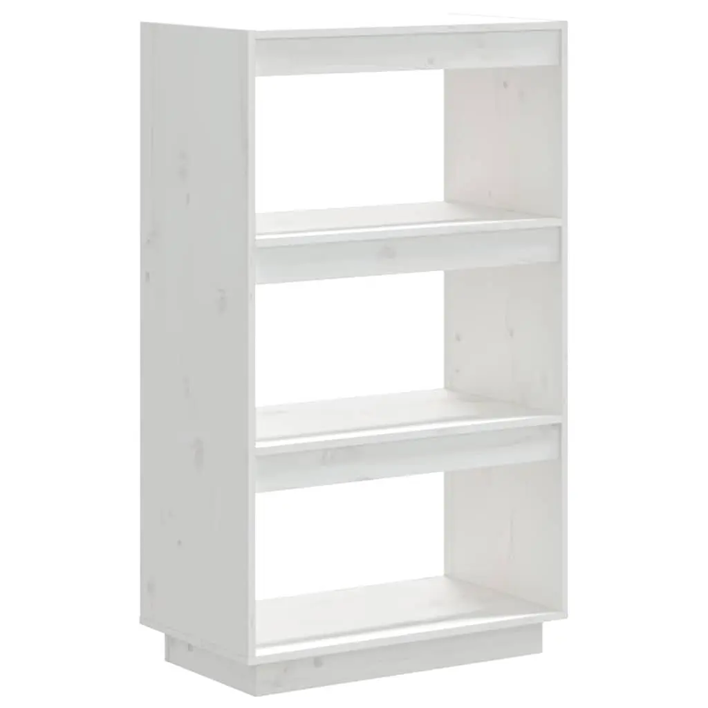 White Wooden Book Cabinet Room Divider with Ample Storage