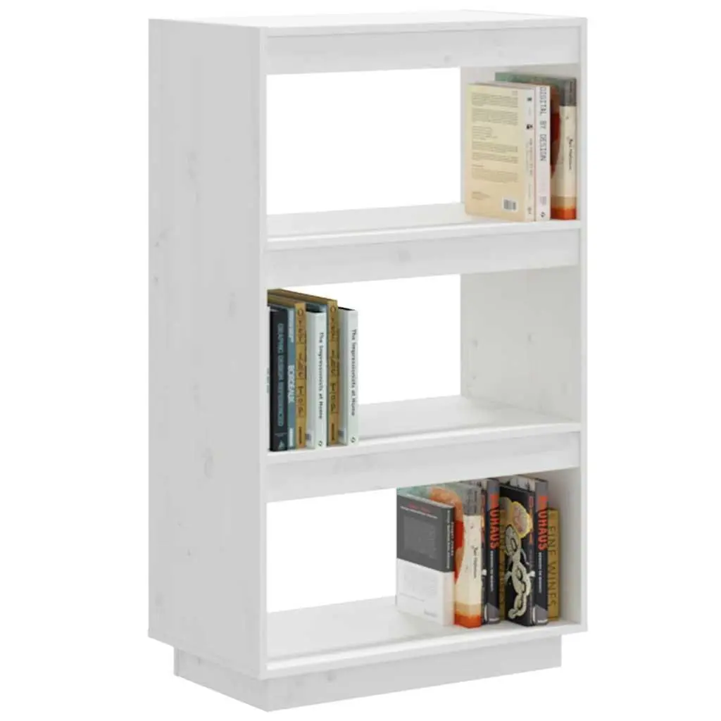 White Wooden Book Cabinet Room Divider with Ample Storage