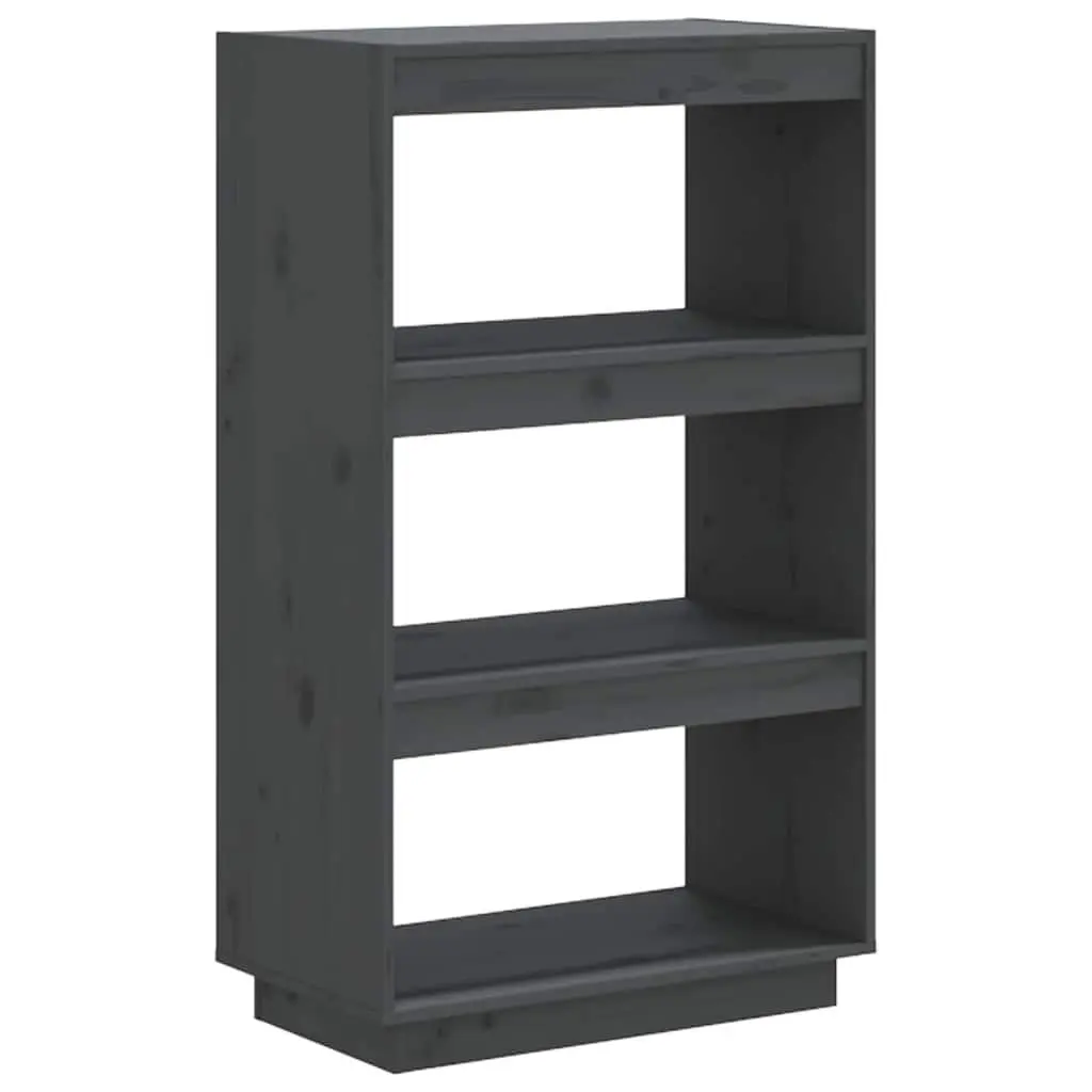 Solid Wood Pine Book Cabinet Room Divider in Grey