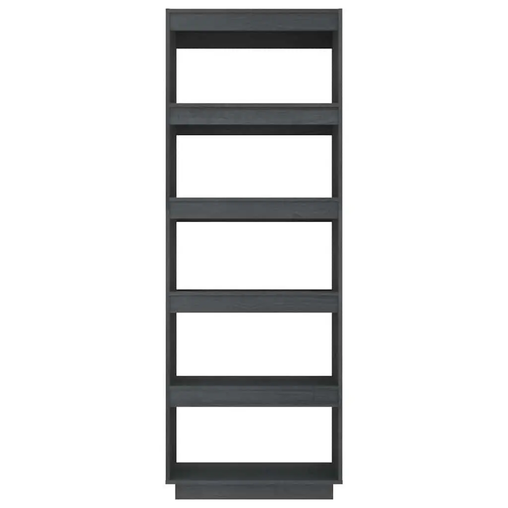 Grey Solid Pinewood Book Cabinet Room Divider 60x35x167cm