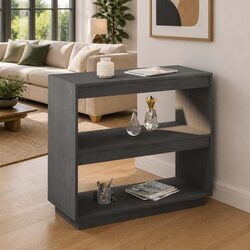 Sturdy Grey Wooden Bookshelf - Solid Pinewood Design