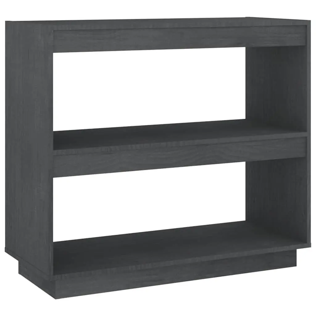 Book Cabinet Solid Pinewood 80 x 35 x 71 cm Grey