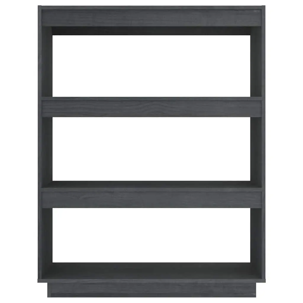 Book Cabinet Room Divider Solid Pinewood 80W x 35D x 103H cm Grey