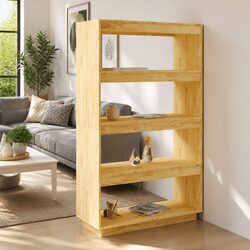 Sturdy Brown Wooden Book Cabinet with Room Dividing Function