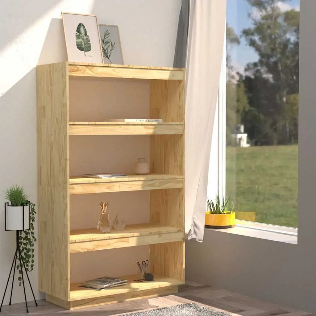 Brown Wooden Book Cabinet with Room Dividing Function