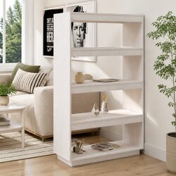 Stylish White Wooden Book Cabinet with Durable Build