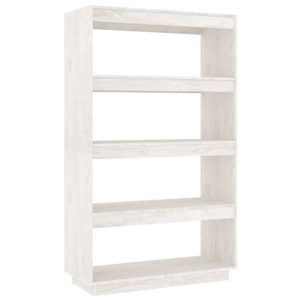 Book Cabinet Solid Pinewood 80W x 35D x 135H cm White Room Divider Shelving Unit Storage Bookcase Organiser