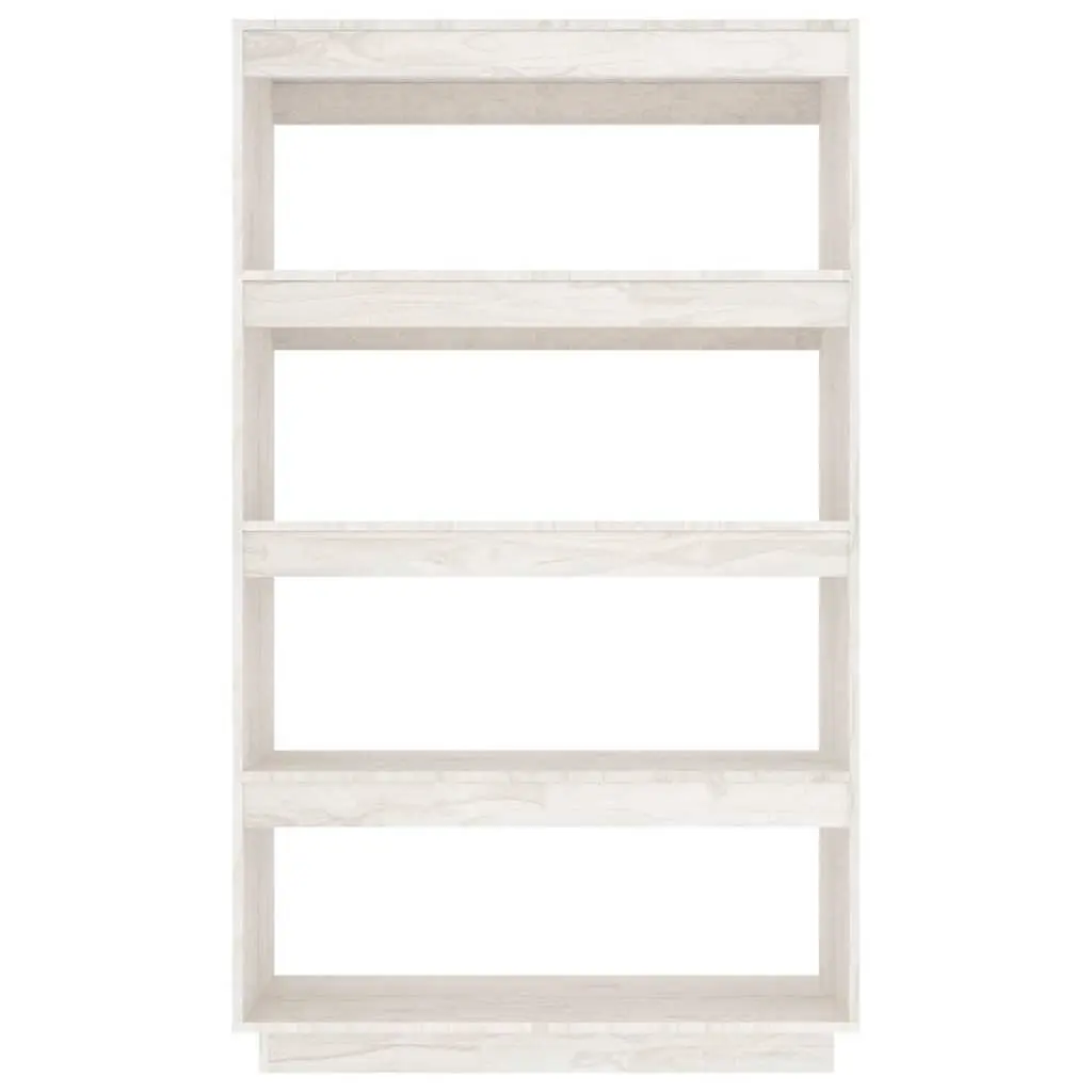 Book Cabinet Solid Pinewood 80W x 35D x 135H cm White Room Divider Shelving Unit Storage Bookcase Organiser