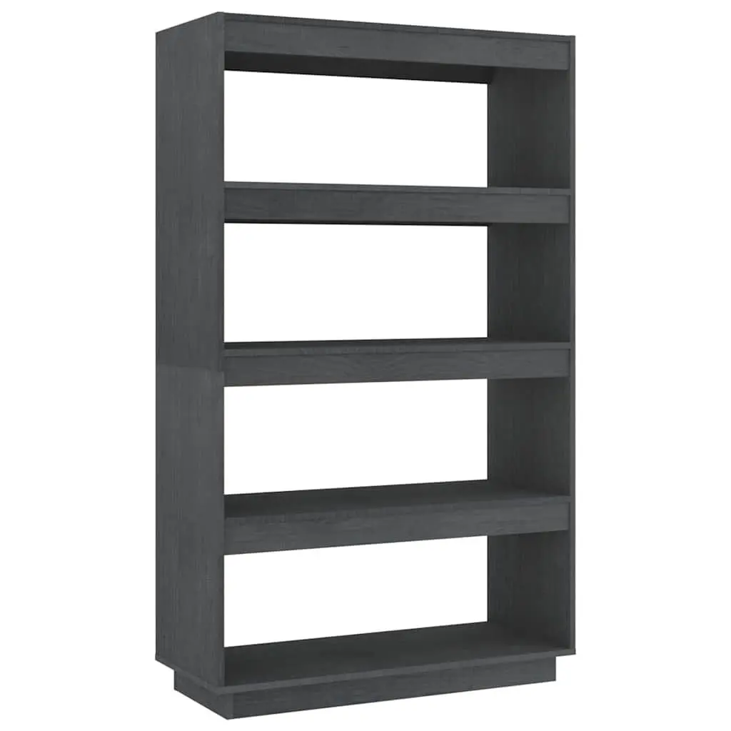 Grey Solid Pinewood Book Cabinet with Room Divider Function