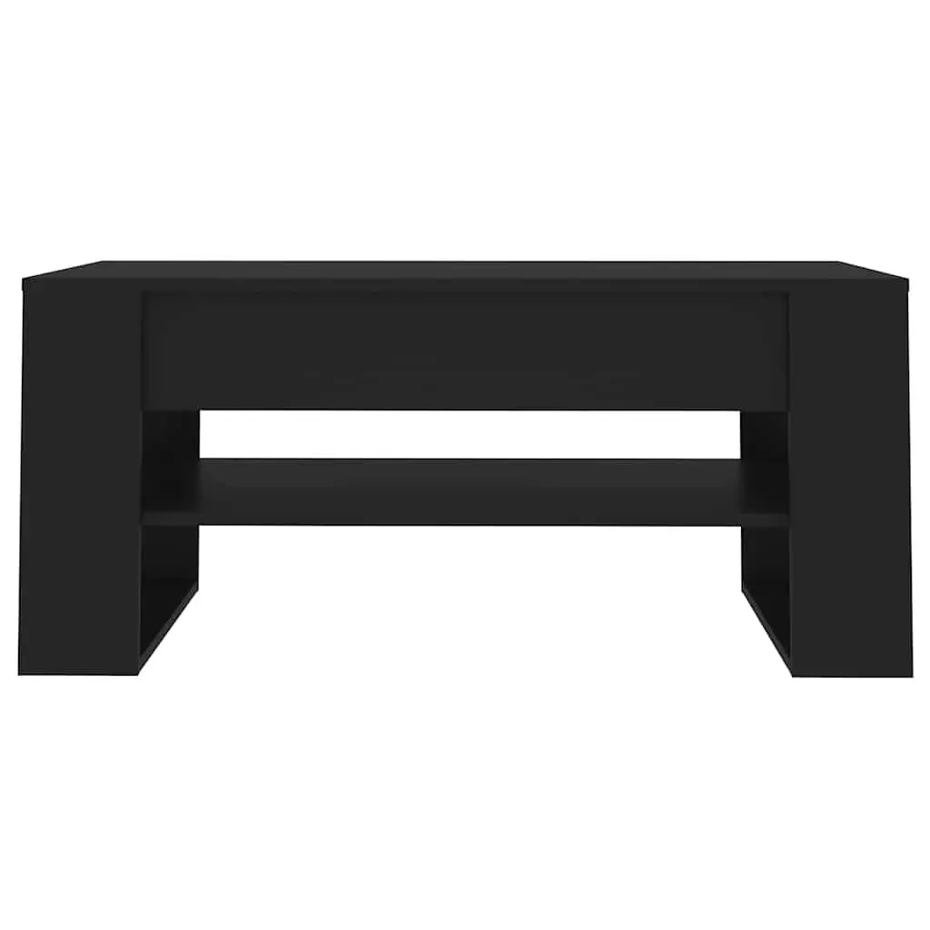 Black Coffee Table with Storage Shelf 102x55x45cm
