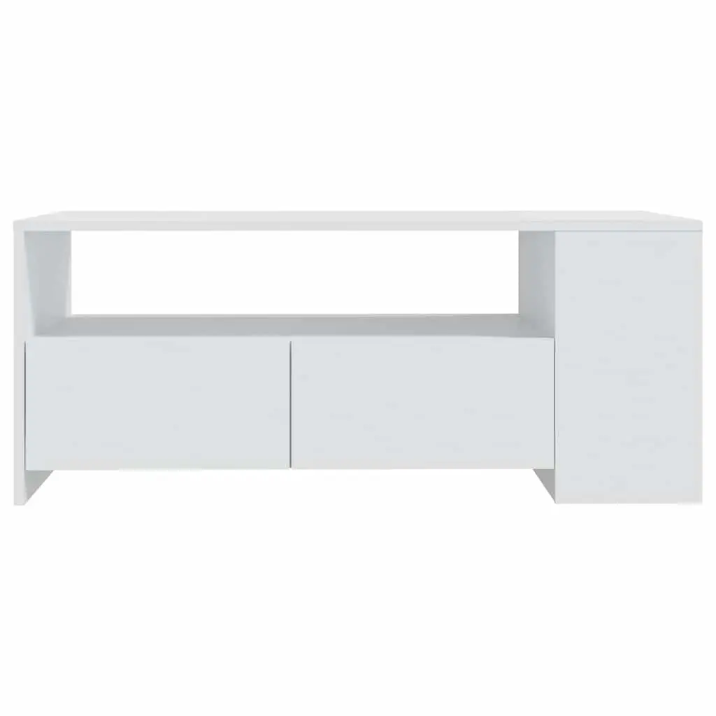 White Coffee Table with Storage Drawers