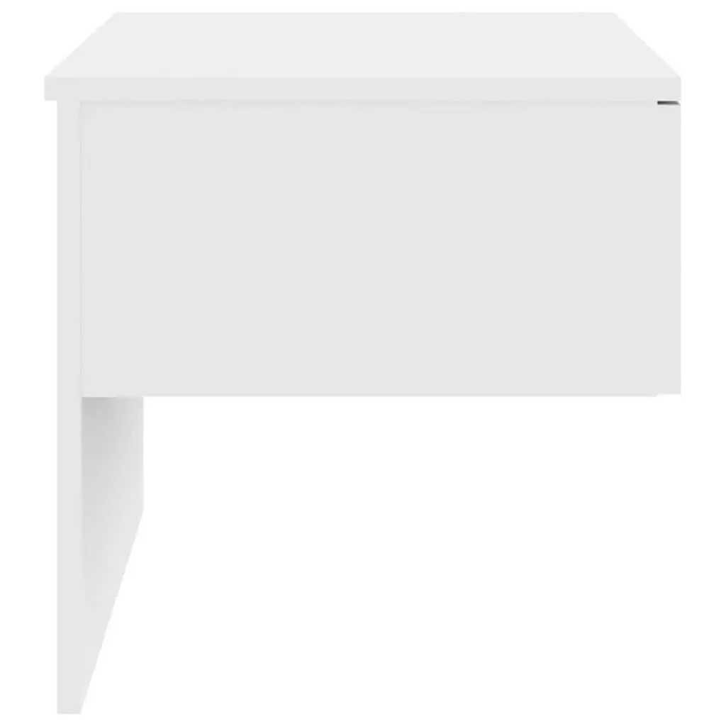 Set of 2 White Wall-Mounted Bedside Cabinets