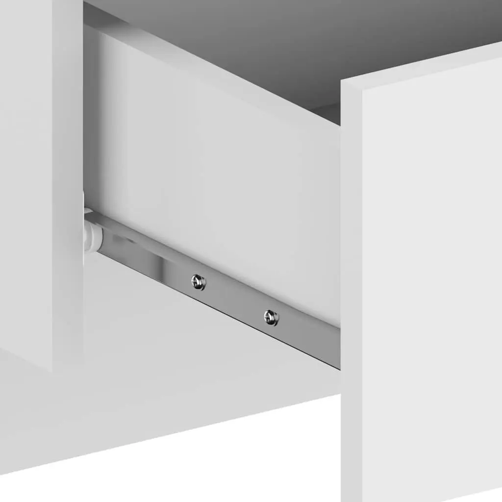 Set of 2 White Wall-Mounted Bedside Cabinets