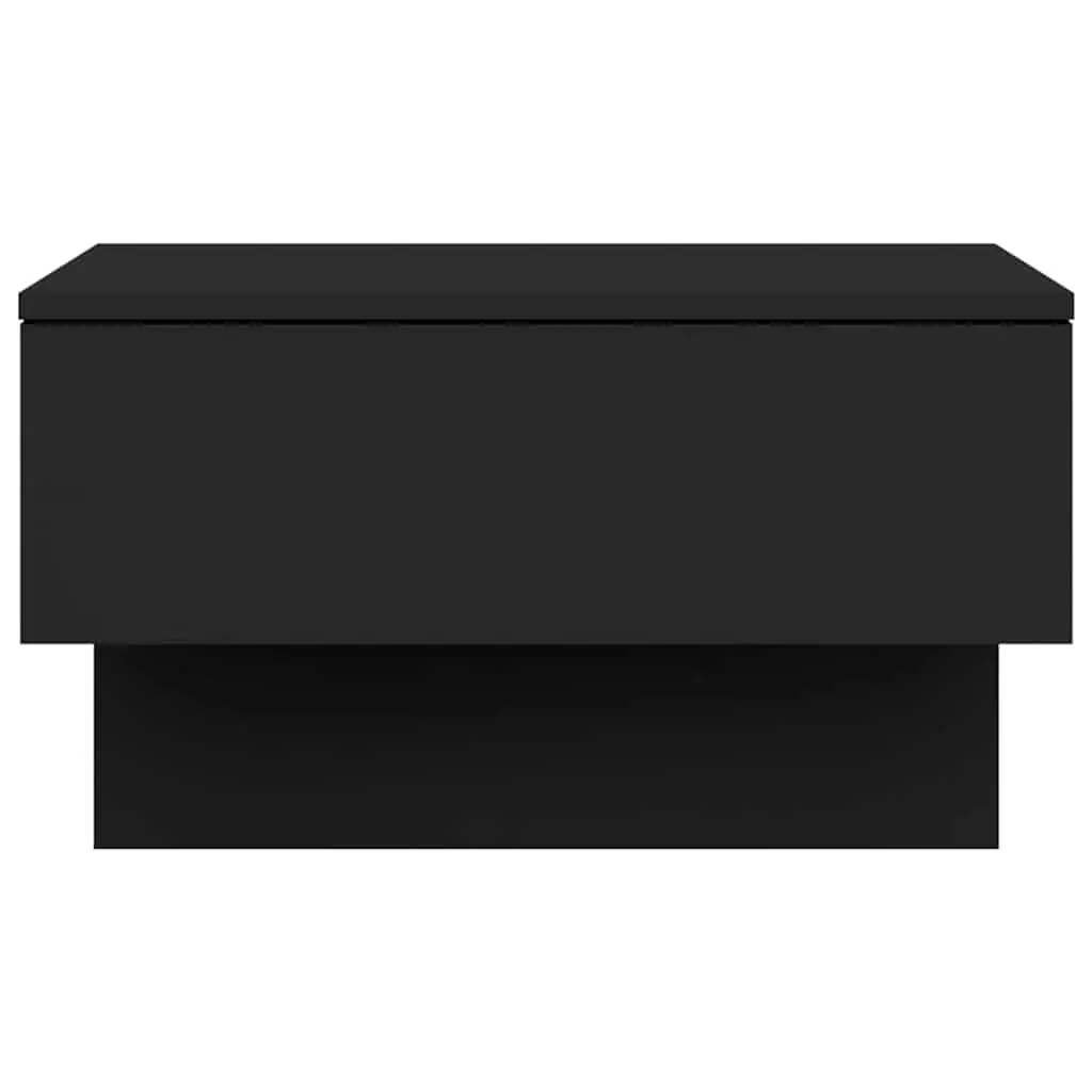 Bedside Cabinets Engineered Wood Black Wall-mounted Floating Storage Shelves Set of 2