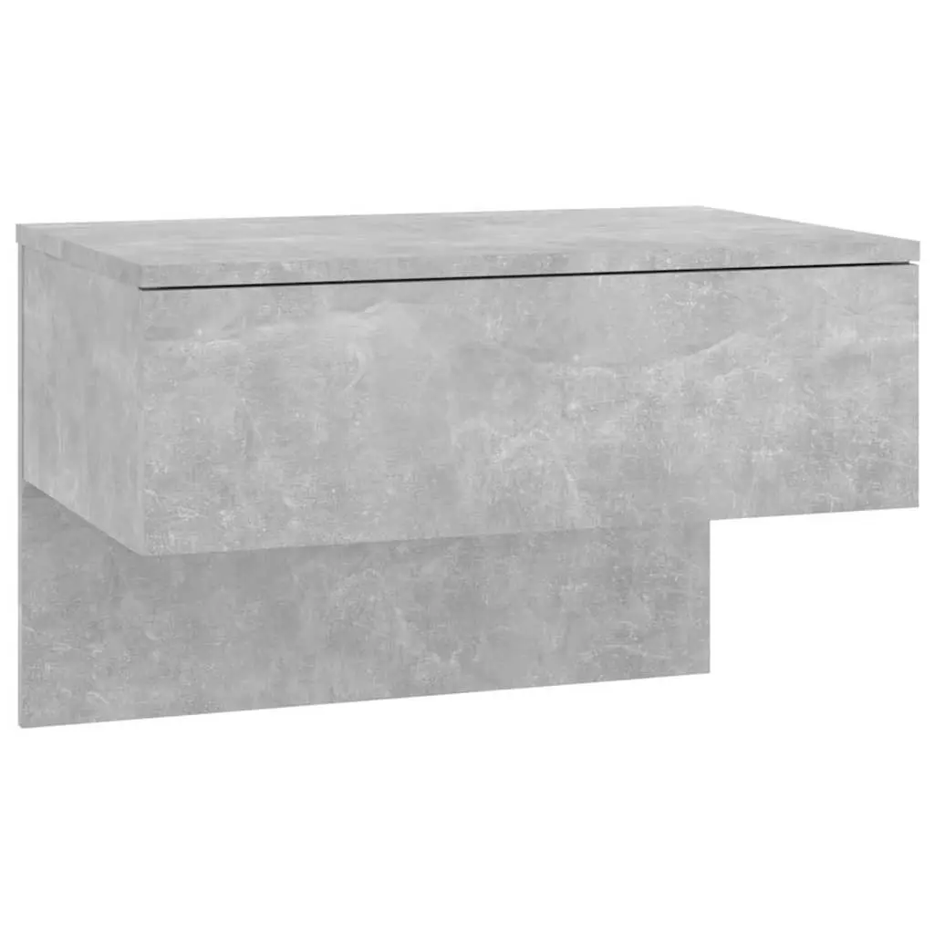 Floating Bedside Cabinets Set of 2 in Grey Engineered Wood
