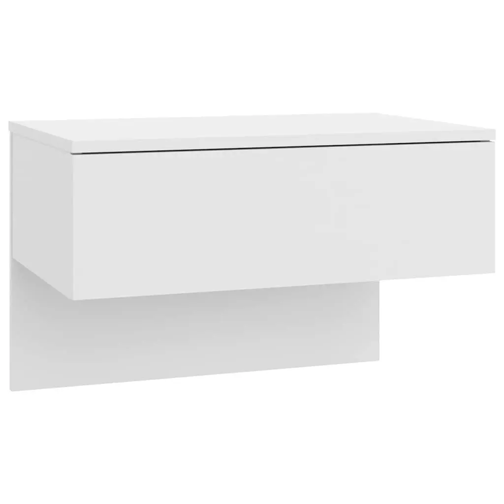 Wall-Mounted Bedside Cabinets 2 pcs High Gloss White Floating Storage Units