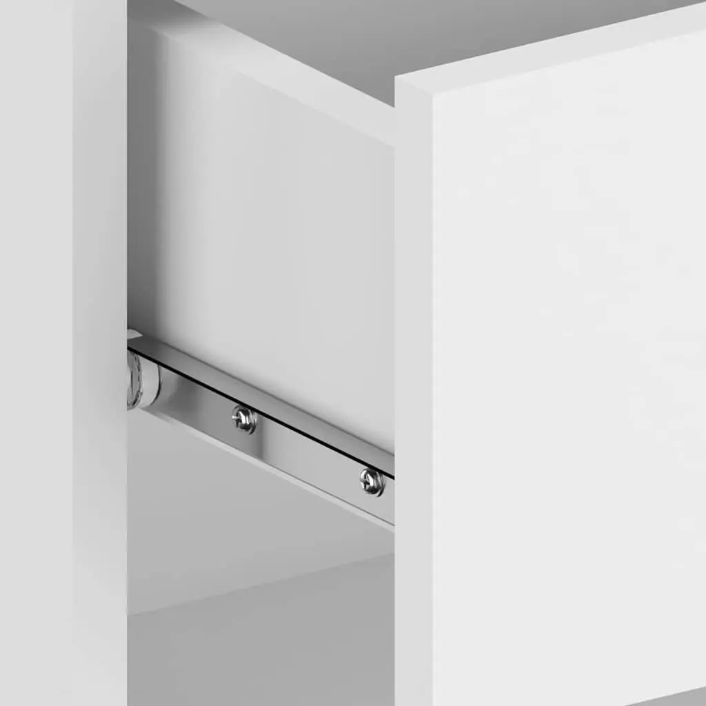Wall-Mounted Bedside Cabinet White Storage Unit