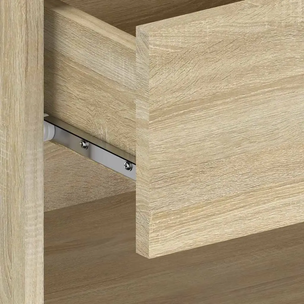 Wall-mounted Bedside Cabinet Brown Storage Floating Shelf Bedroom Nightstand