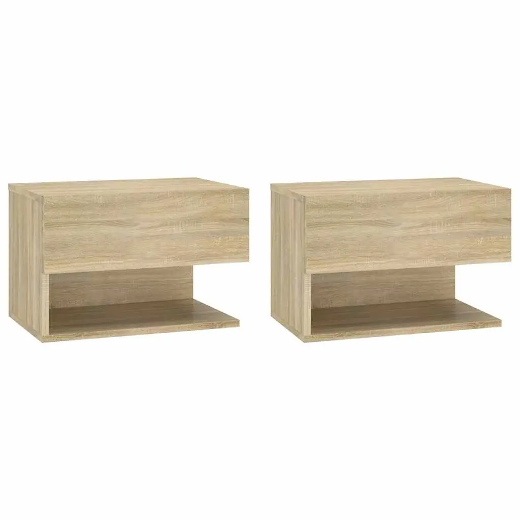 Wall-Mounted Bedside Cabinets 2 pcs Brown