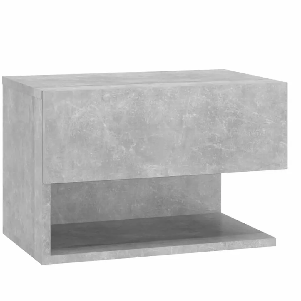 Grey Floating Wall-mounted Bedside Cabinet for Storage