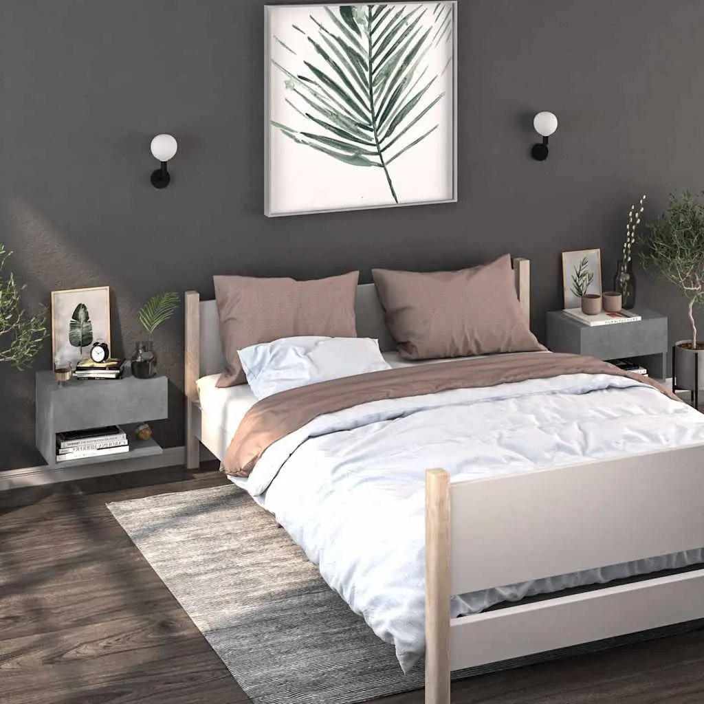 Grey Floating Storage Shelves for Walls