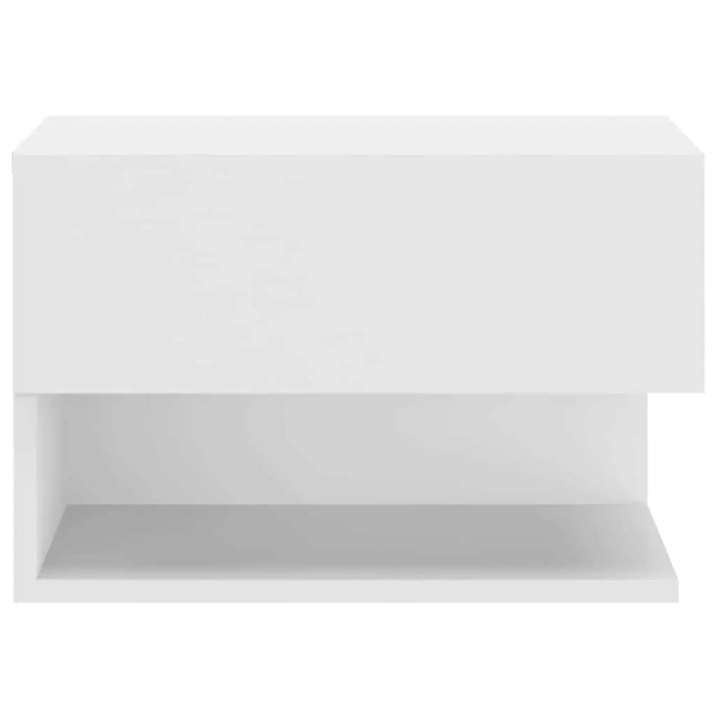 Wall-mounted Bedside Cabinet High Gloss White Floating Storage Unit