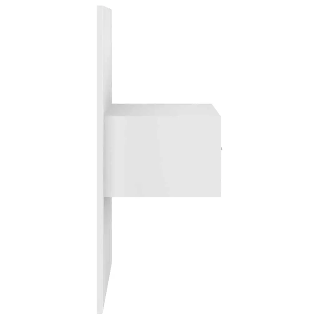 Floating White Bedside Cabinet with Spacious Drawer