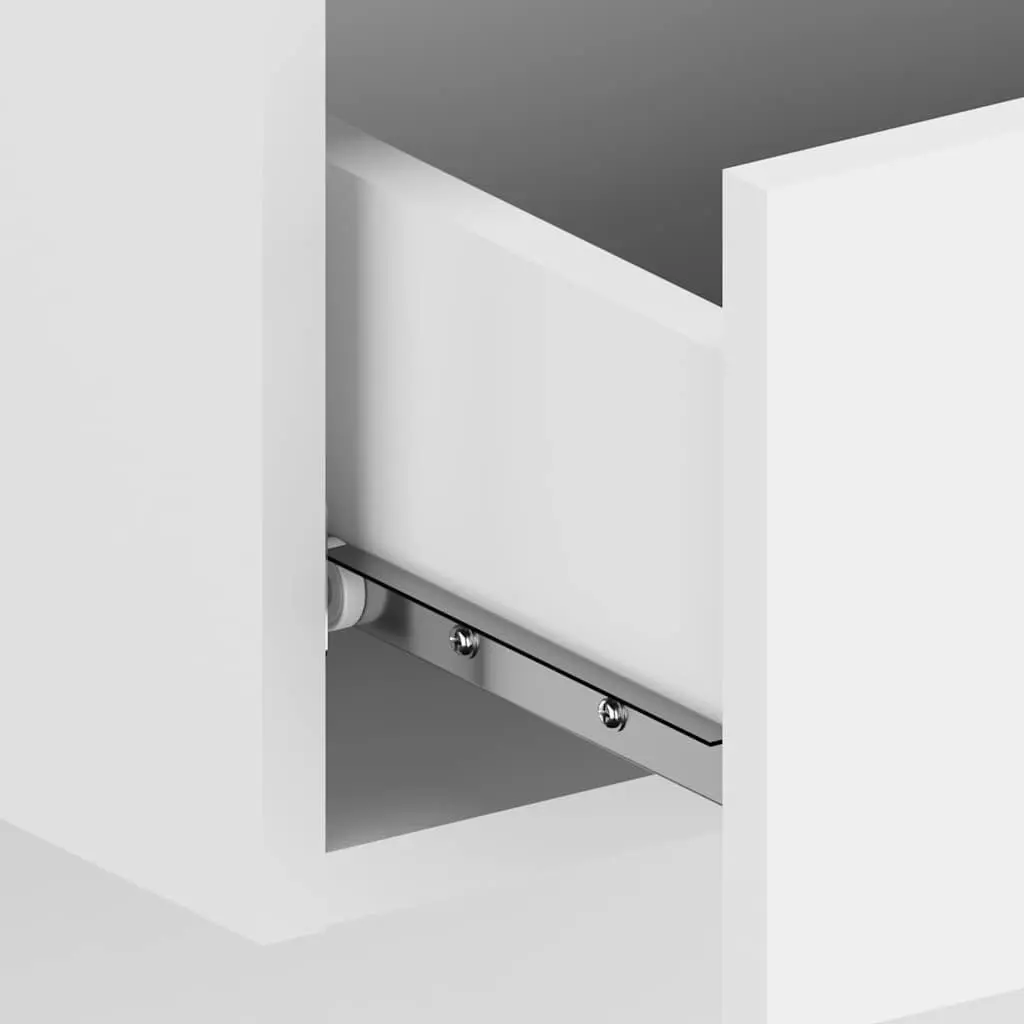 Floating White Bedside Cabinet with Spacious Drawer