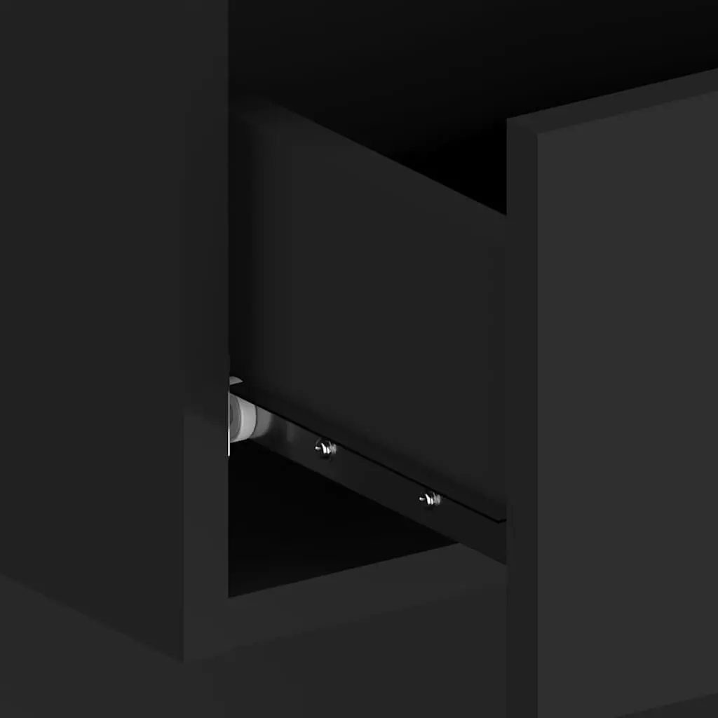 Black Floating Bedside Cabinets, 2 pcs
