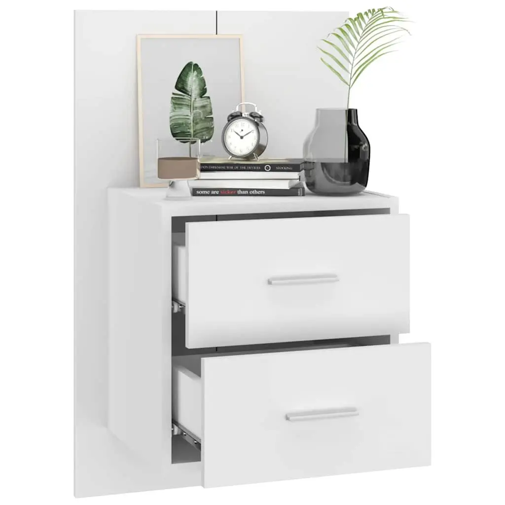 Wall-Mounted Bedside Cabinet with Storage Drawer