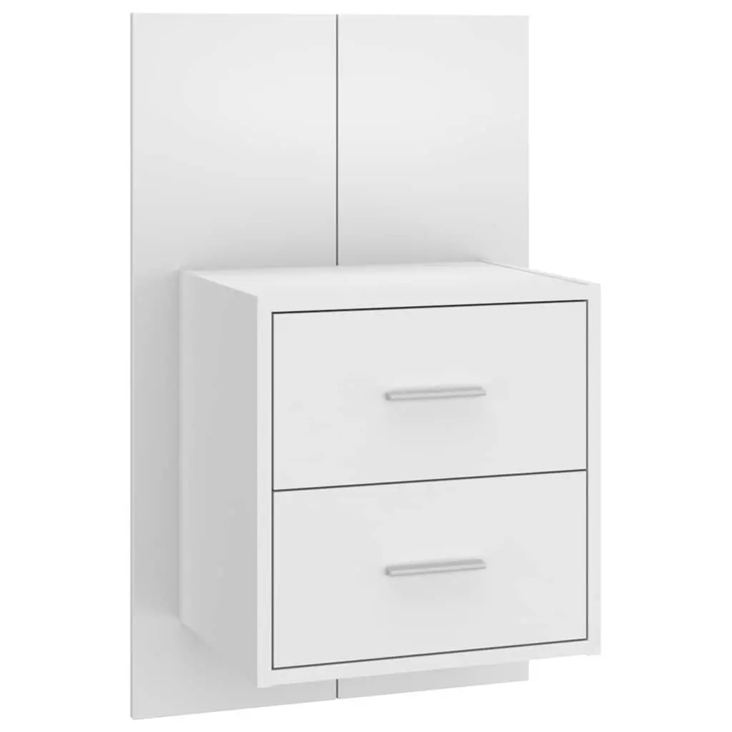 High Gloss White Wall-Mounted Bedside Cabinets 2 pcs