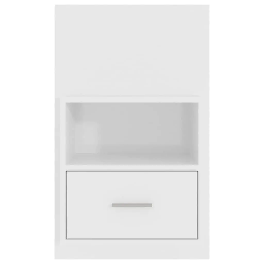 Wall-mounted Bedside Cabinet Storage Unit with Drawer White High Gloss
