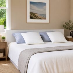 Stylish 200 cm Wall-Mounted White Bed Headboard