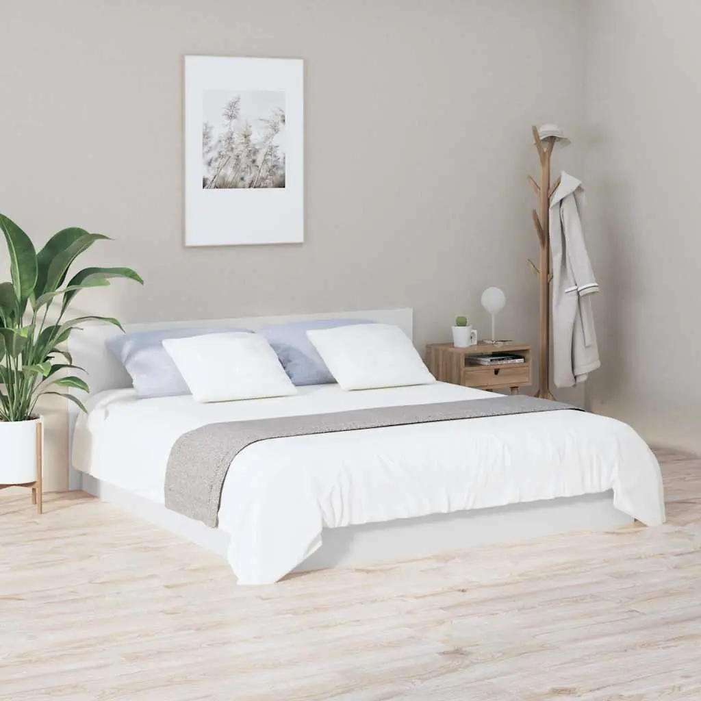 200 cm Wall-Mounted White Bed Headboard