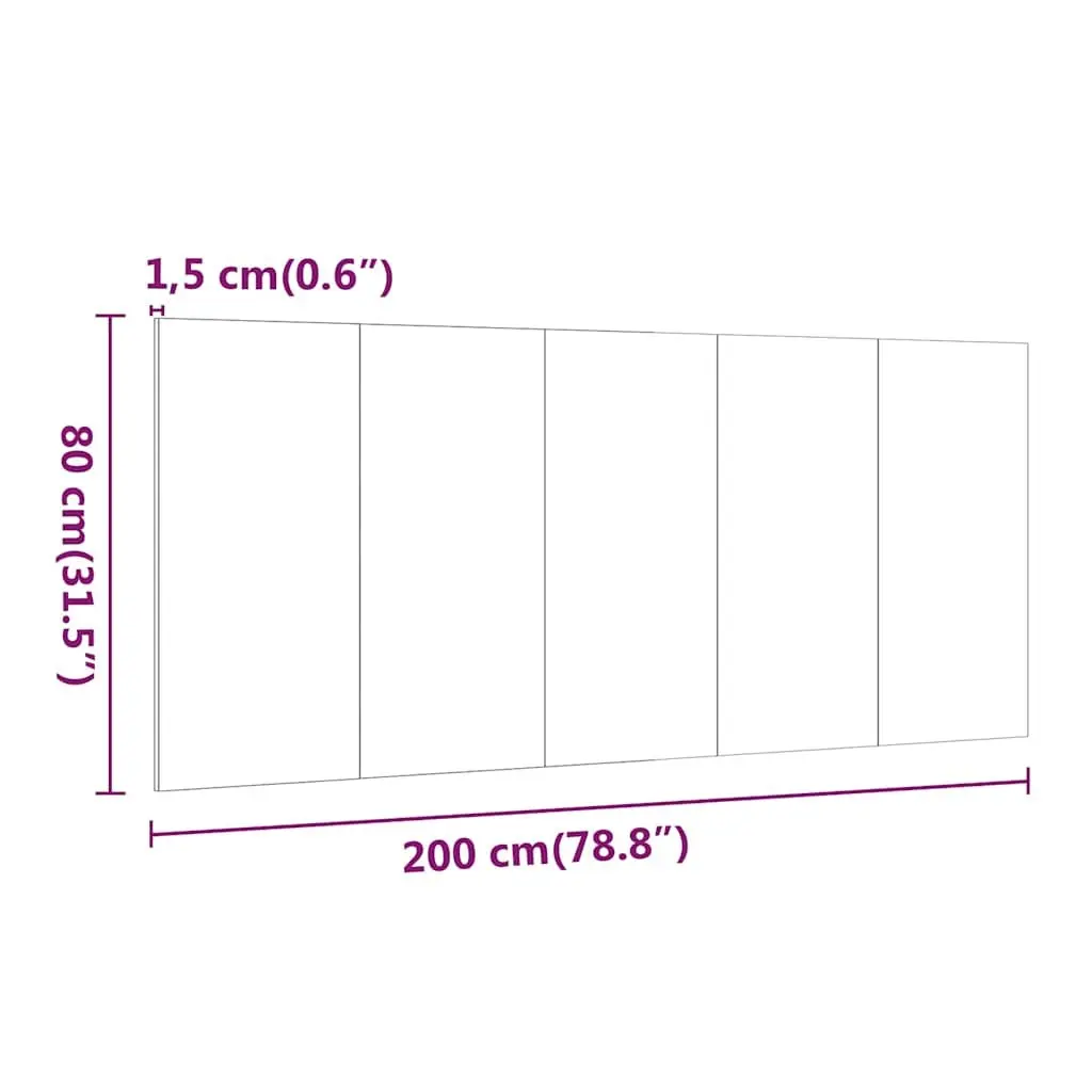 200 cm Wall-Mounted White Bed Headboard